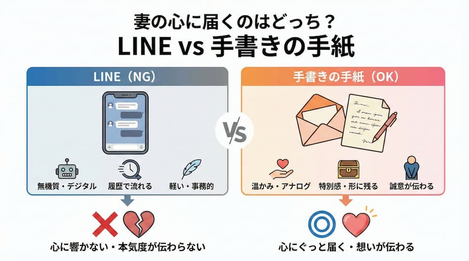 「手紙を書いて妻の心にぐっと寄り添おう」の図解