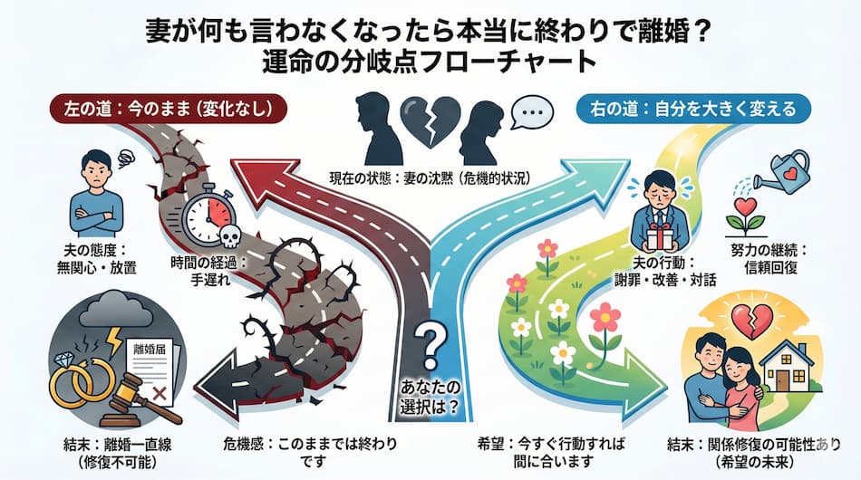 妻が何も言わなくなったら本当に終わりで離婚なのか?の解説図解