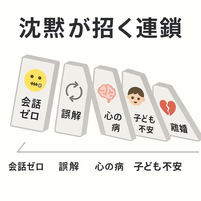 沈黙が招く連鎖の図解
