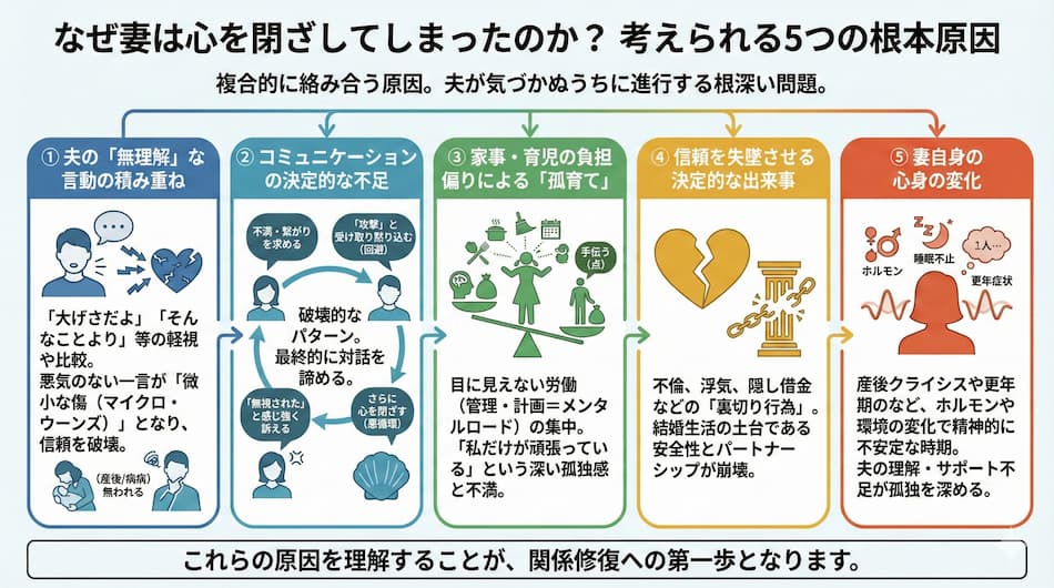 妻が夫に心を閉ざした原因の図解