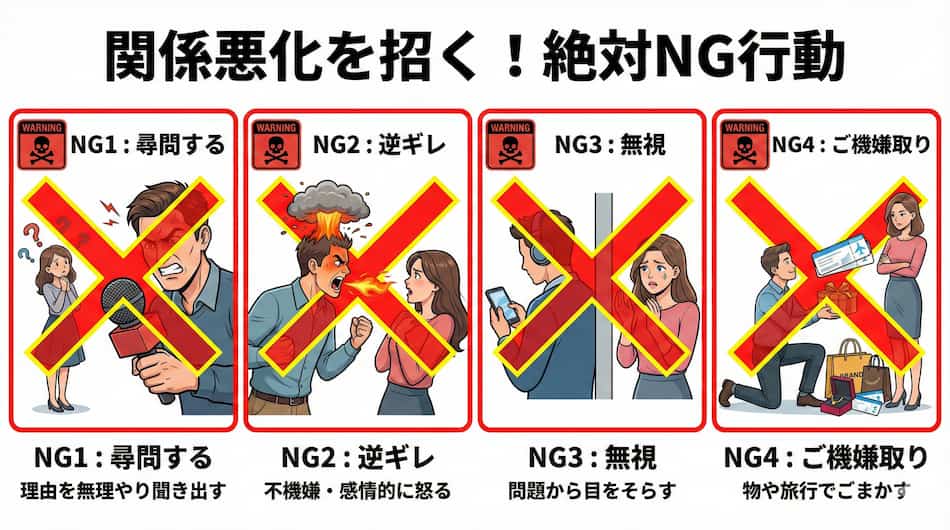 妻が心を閉ざした時の「絶対NG行動」の図解